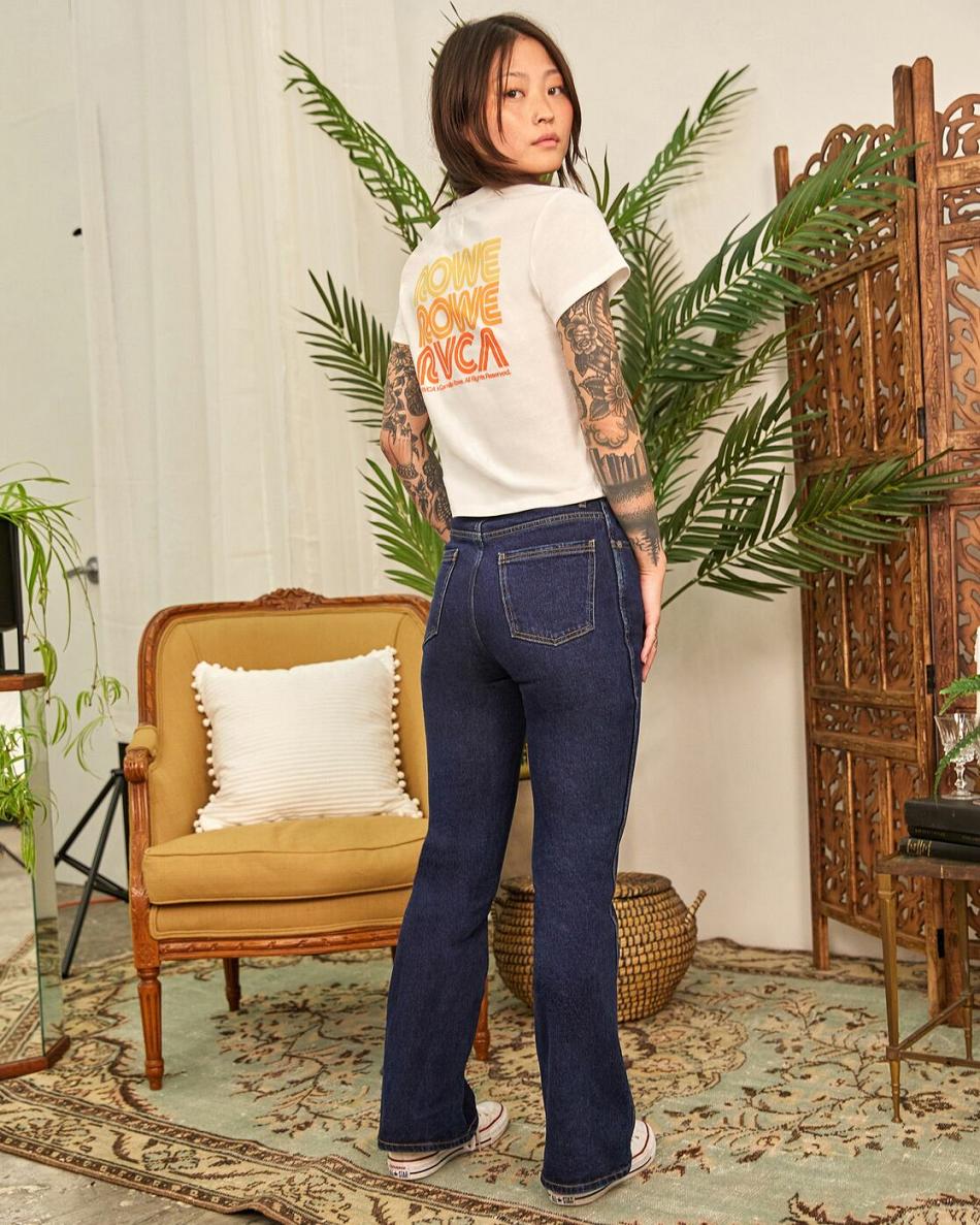 Jeans Rvca Camille Rowe Livin Denim Pants Mujer Indigo | GCOUC90941