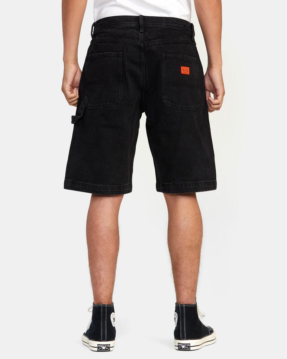 Jeans Rvca Chainmail Denim Shorts Hombre Negras | PCOQX68069