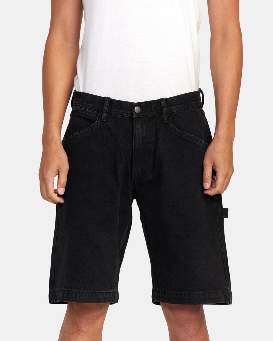 Jeans Rvca Chainmail Denim Shorts Hombre Negras | PCOQX68069