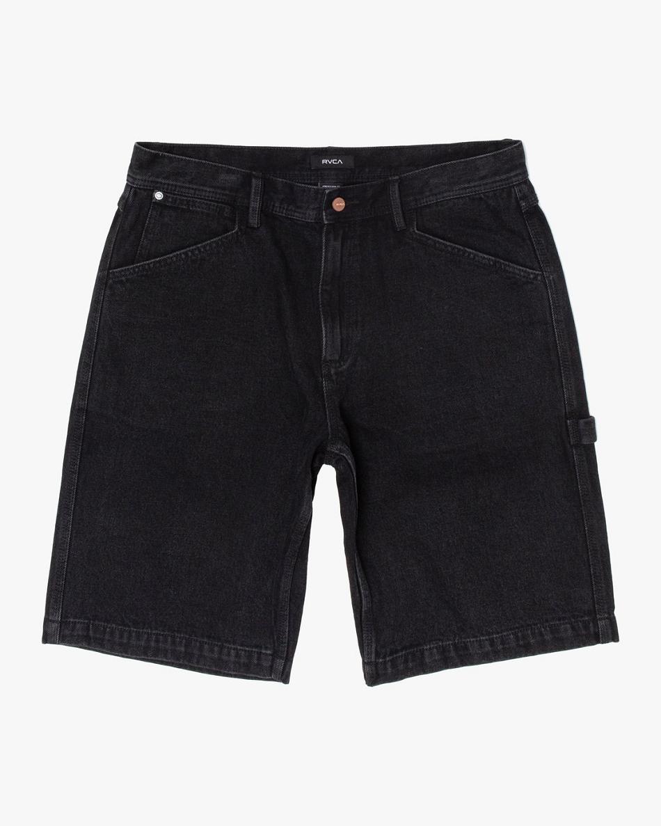 Jeans Rvca Chainmail Denim Shorts Hombre Negras | PCOQX68069