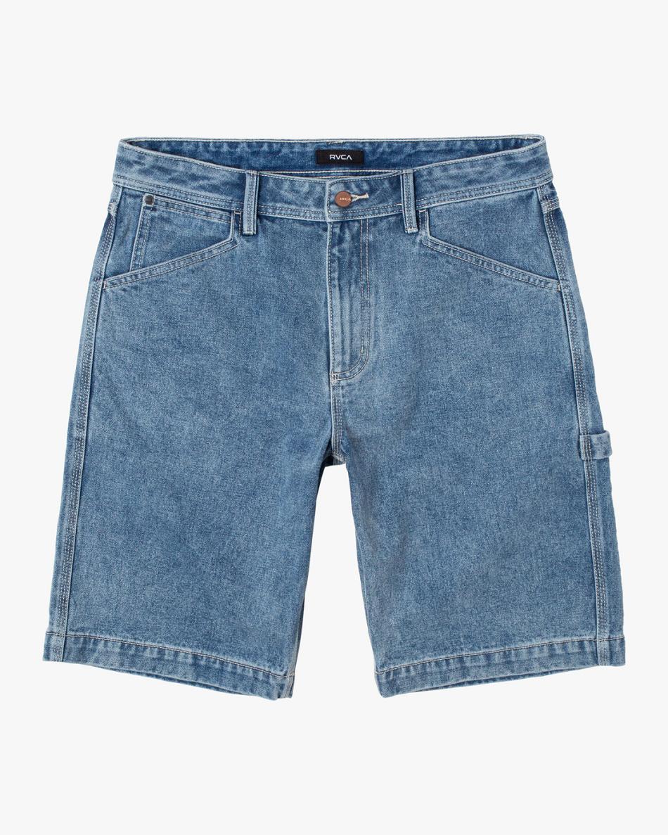 Jeans Rvca Chainmail Denim Shorts Hombre Azules Azules | XCOBH87560