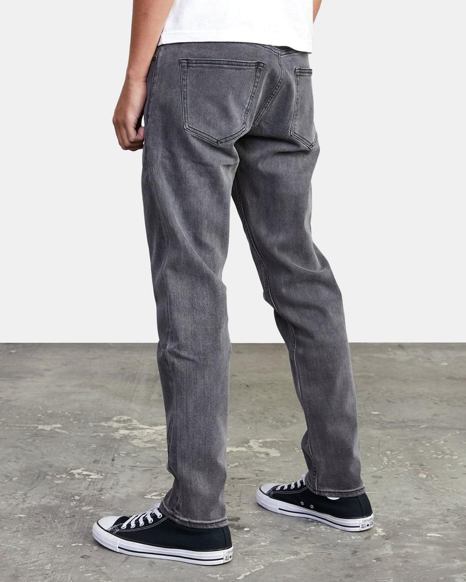 Jeans Rvca Daggers Slim Fit Denim Hombre Vintage Charcoal | YCOGT33097