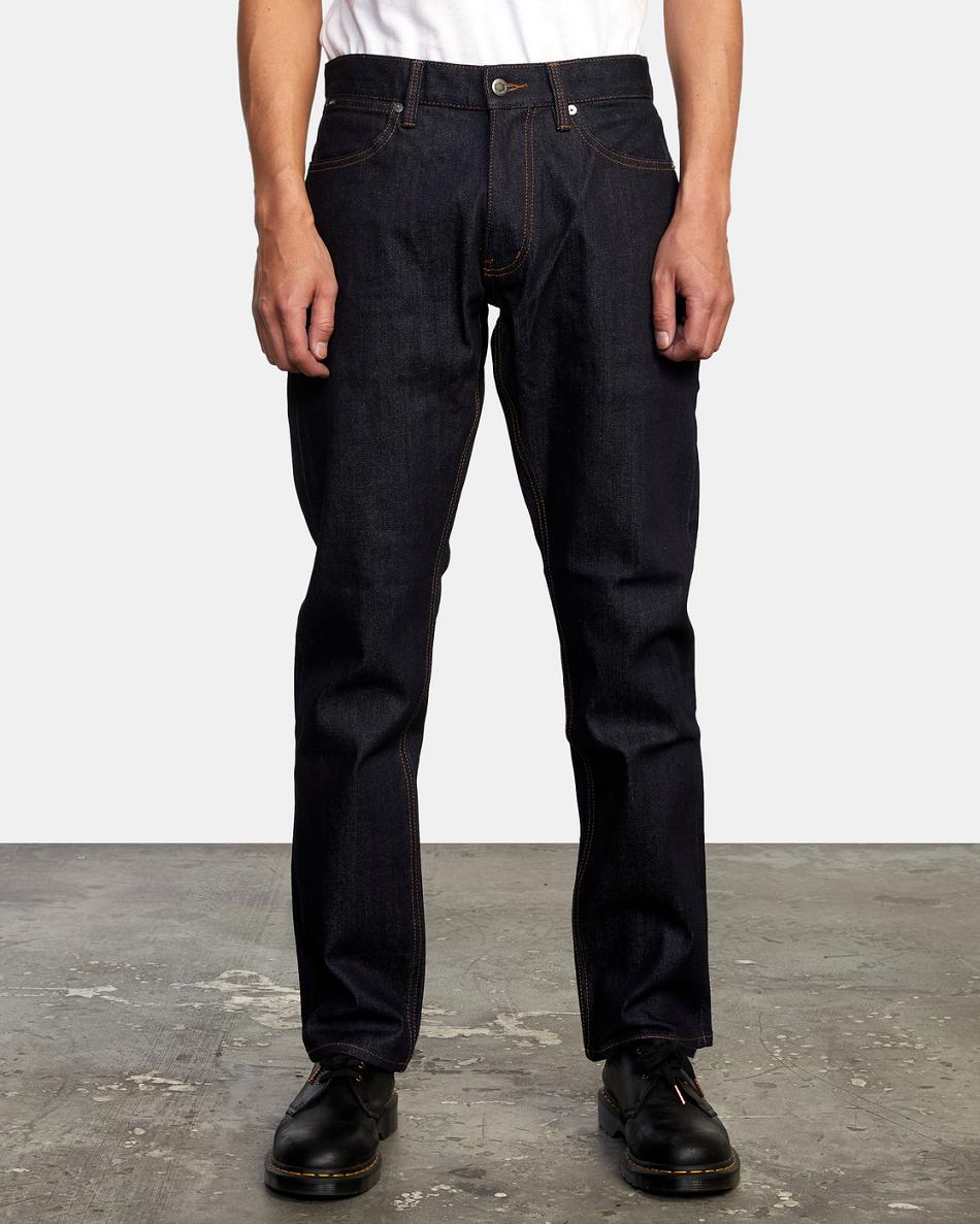 Jeans Rvca Weekend Directo Fit Hombre Indigo Oscuro | COJZR48326