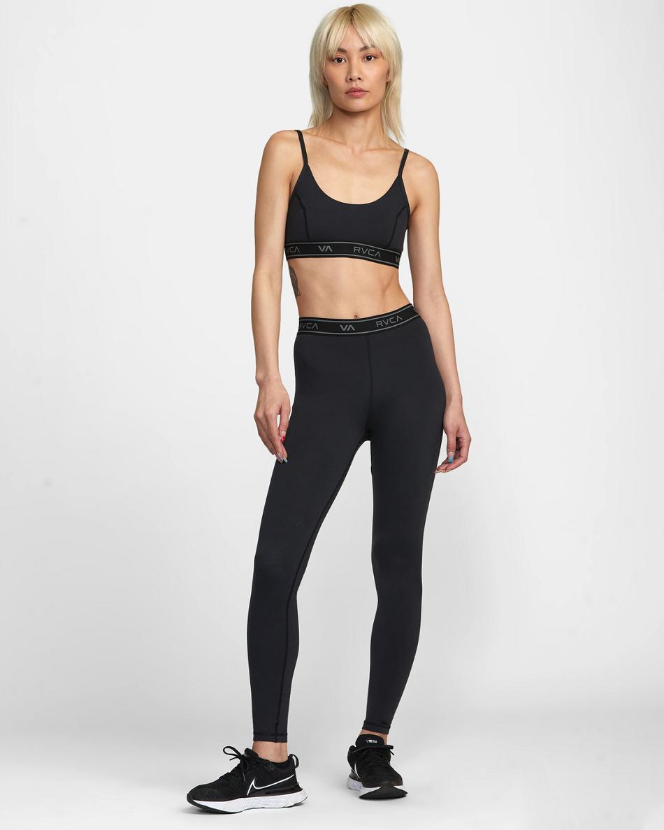 Leggins Rvca Base Workout Mujer Negras | QCOWA67196