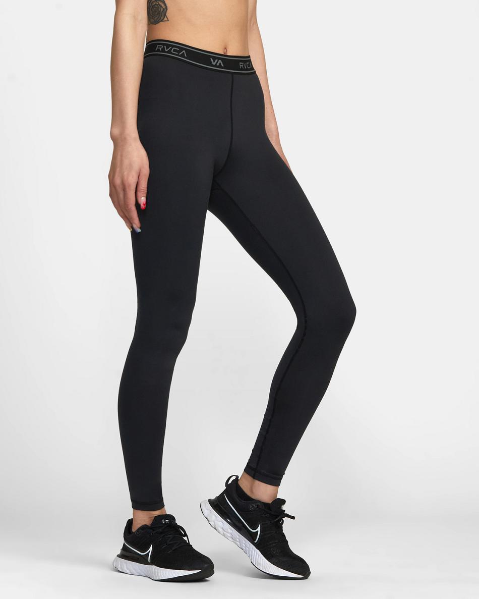 Leggins Rvca Base Workout Mujer Negras | QCOWA67196