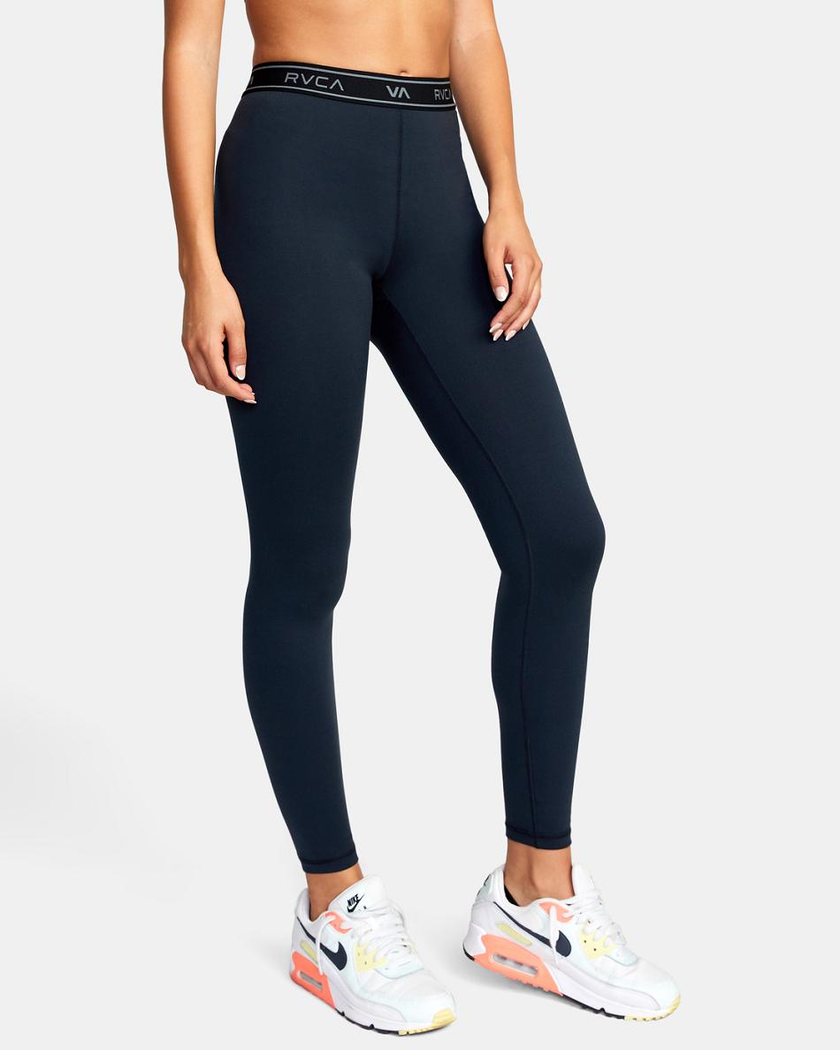 Leggins Rvca Base Workout Mujer Negras | QCOWA67196