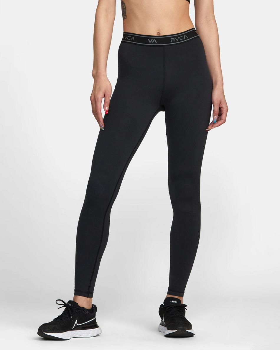 Leggins Rvca Base Workout Mujer Negras | QCOWA67196