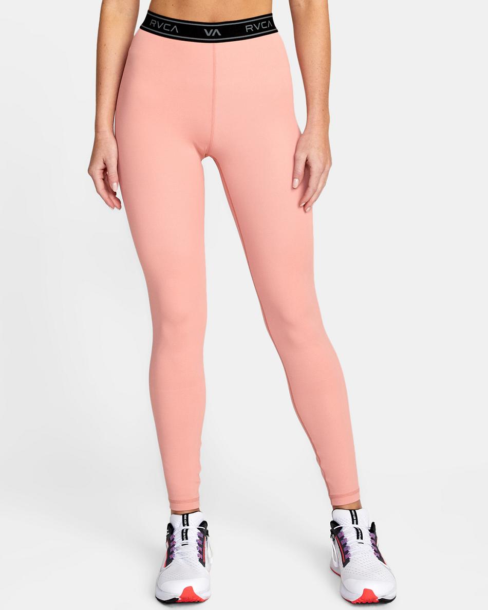 Leggins Rvca Base Workout Mujer Rosas | UCOND78540