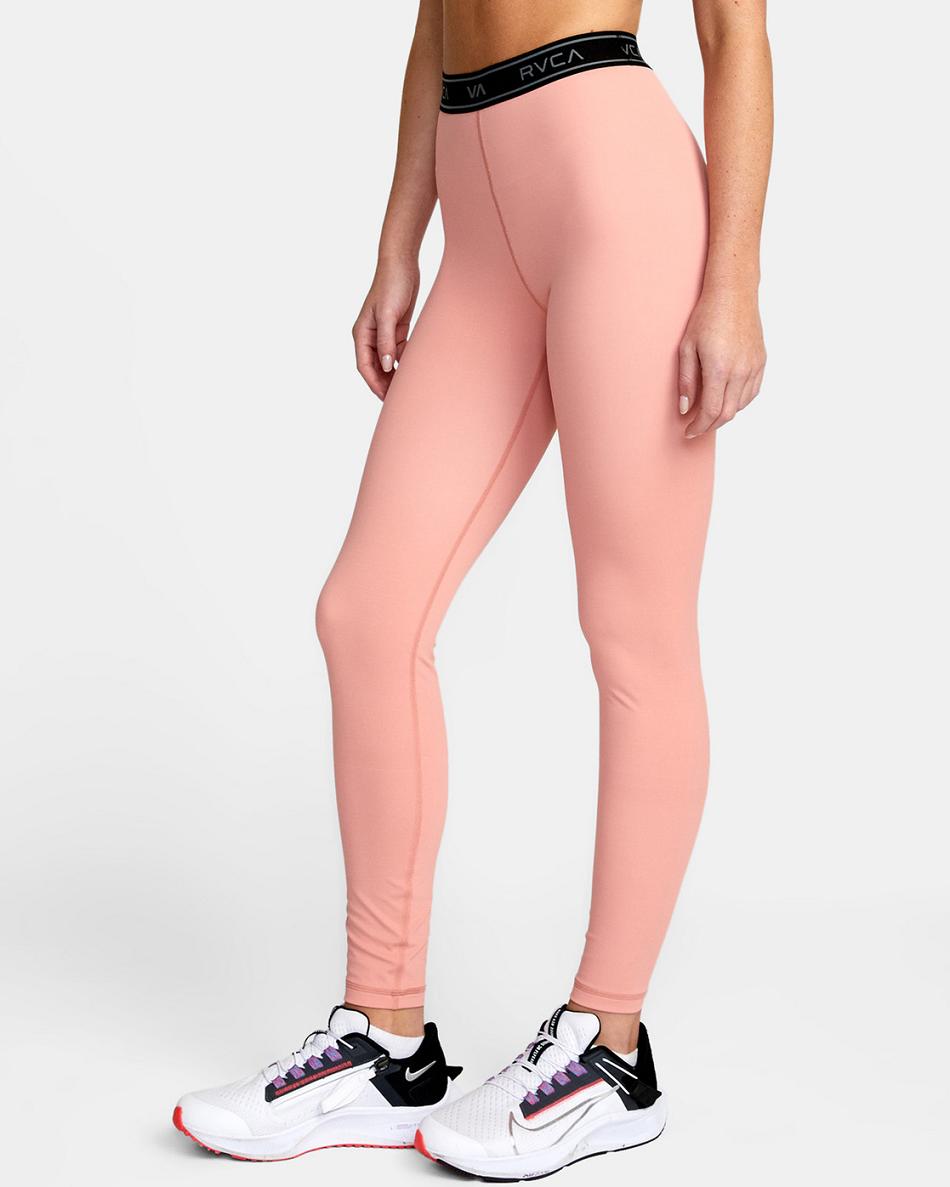 Leggins Rvca Base Workout Mujer Rosas | UCOND78540