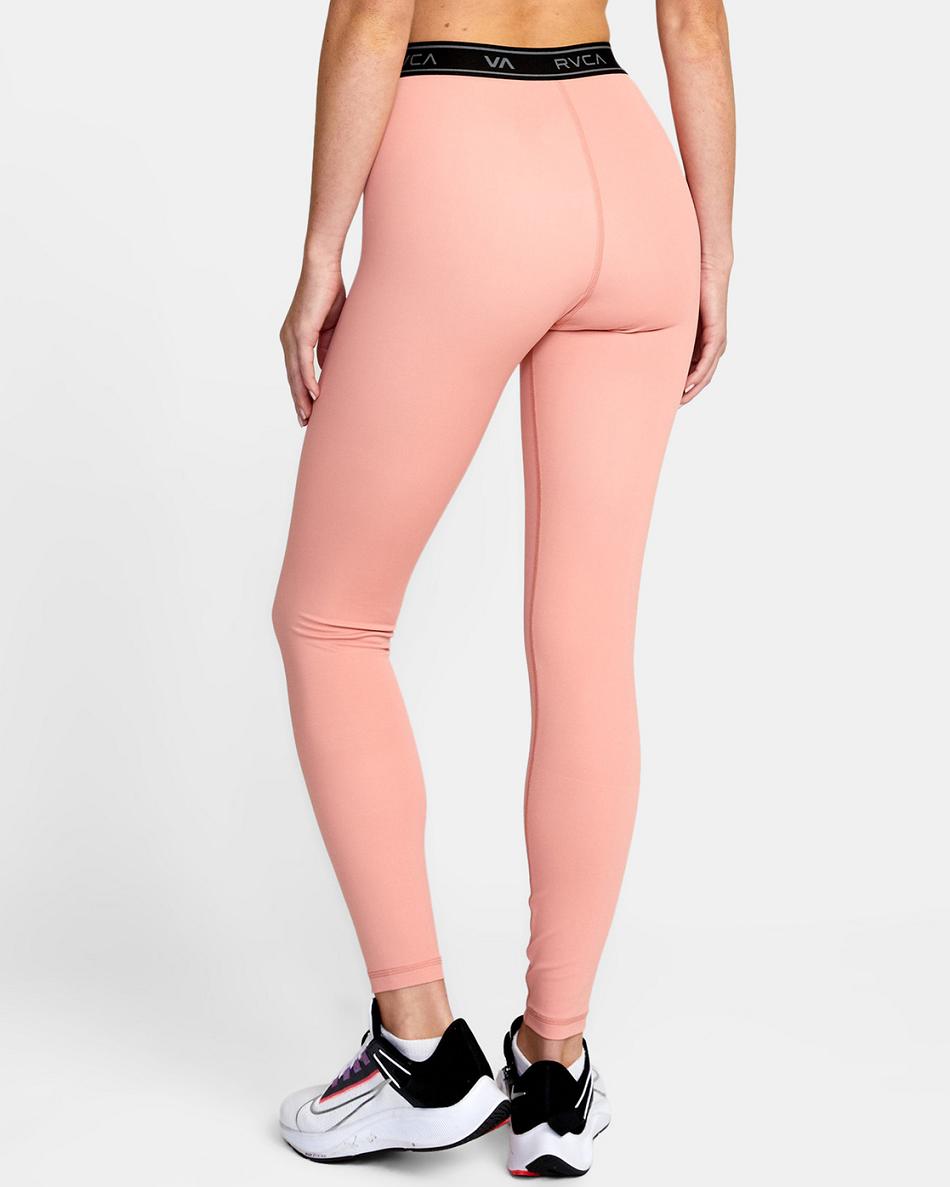 Leggins Rvca Base Workout Mujer Rosas | UCOND78540