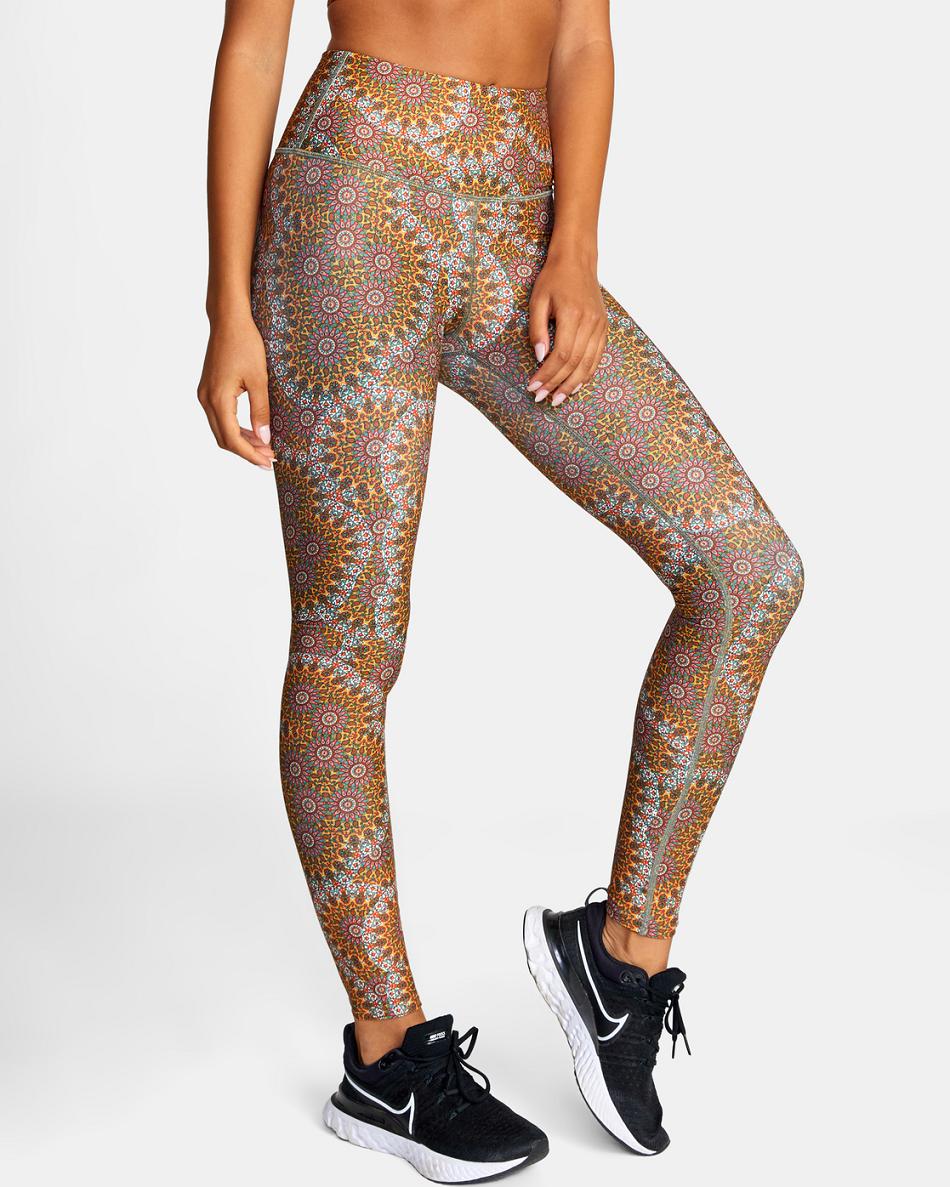 Leggins Rvca Kelsey Brookes VA Essential Mujer Doradas | CONZX73191