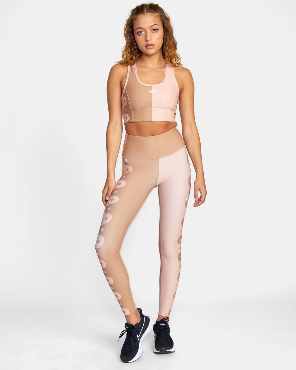 Leggins Rvca Linear Yang Workout Mujer Rosas | GCOUC43550