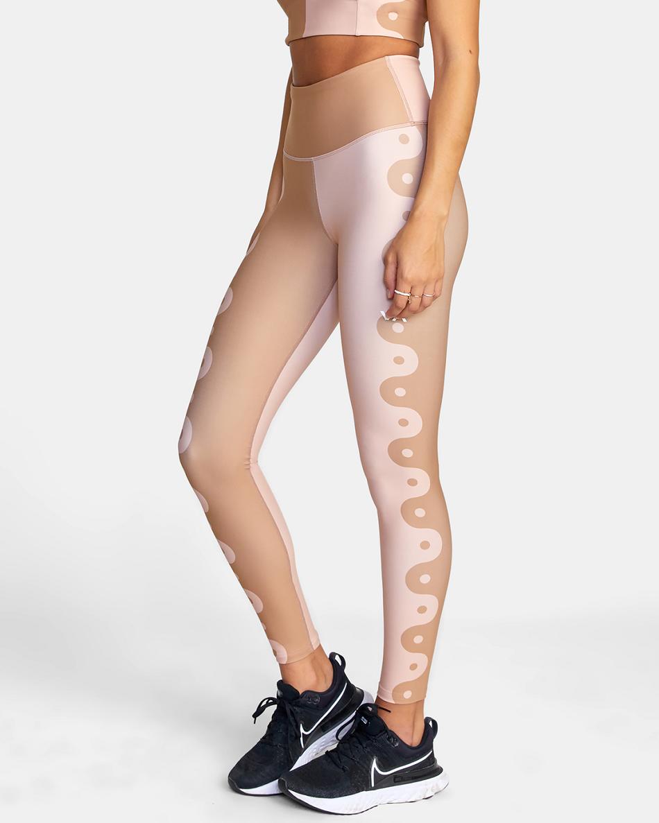 Leggins Rvca Linear Yang Workout Mujer Rosas | GCOUC43550