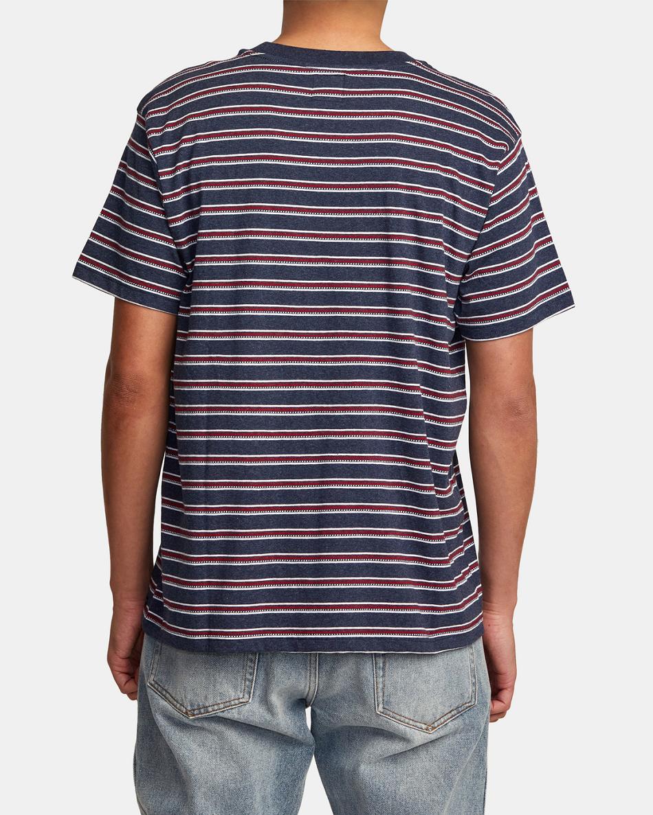 Manga corta Rvca Carretera Runner Stripe Top Hombre Azul Real | FCOUI24737