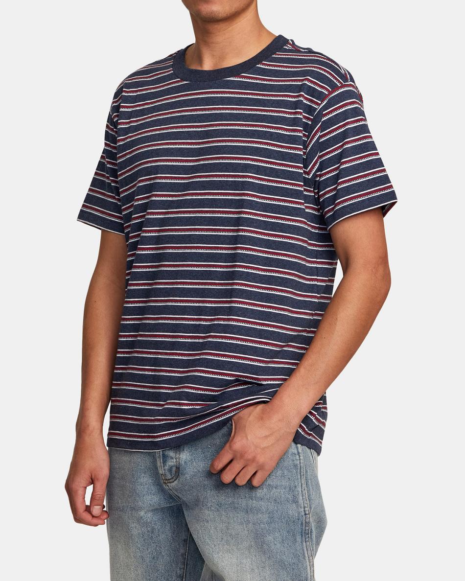 Manga corta Rvca Carretera Runner Stripe Top Hombre Azul Real | FCOUI24737