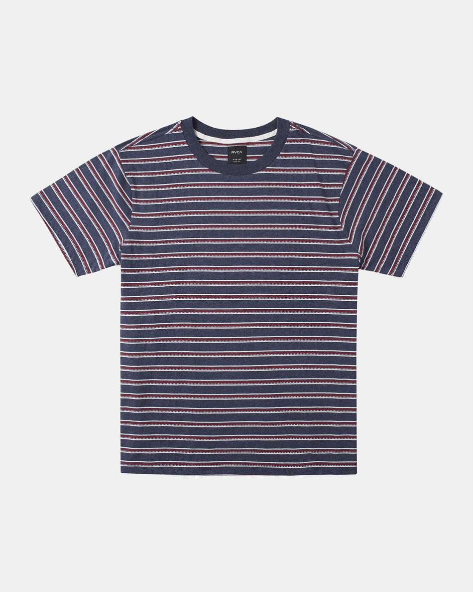 Manga corta Rvca Carretera Runner Stripe Top Hombre Azul Real | FCOUI24737