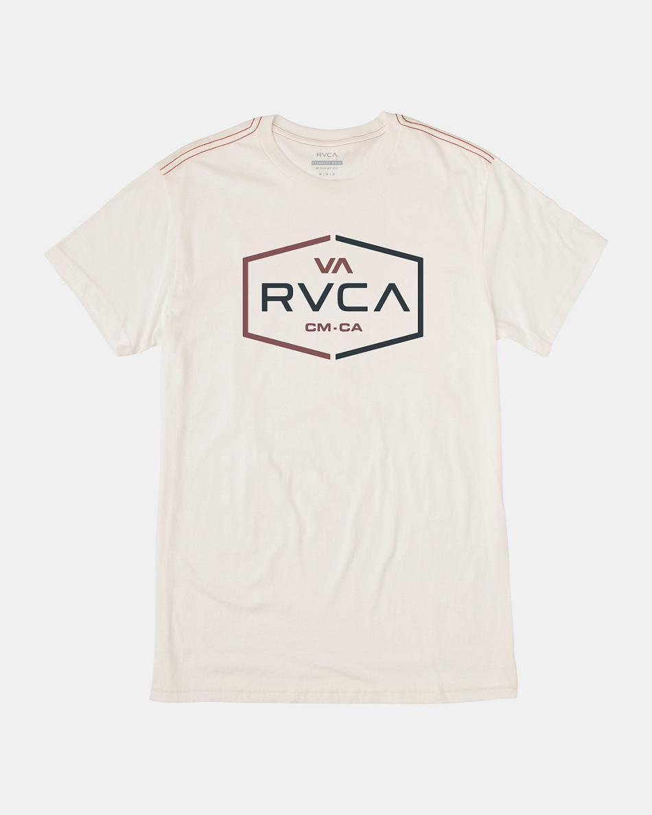 Manga corta Rvca Layover Slub Tee Hombre Blancas | XCOGW98973