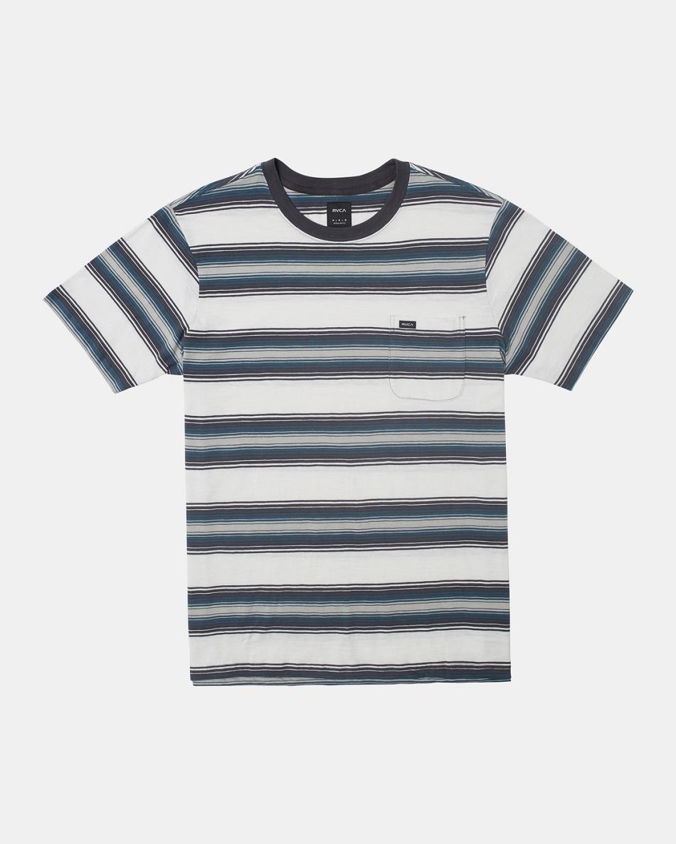 Manga corta Rvca Polanco Stripe Tee Hombre Blancas | ZCONQ16791