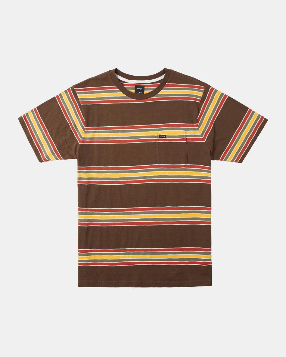 Manga corta Rvca Somedays Stripe T-Shirt Hombre Marrones | BCOSD77250