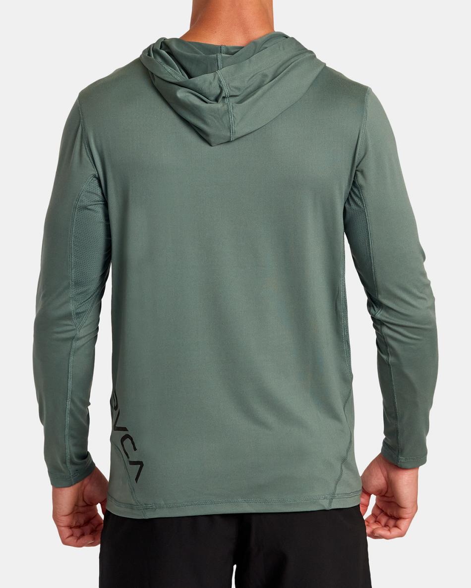 Manga larga Rvca Deporte Vent Technical Encapuchado Hombre Old Sage | QCOWA95142