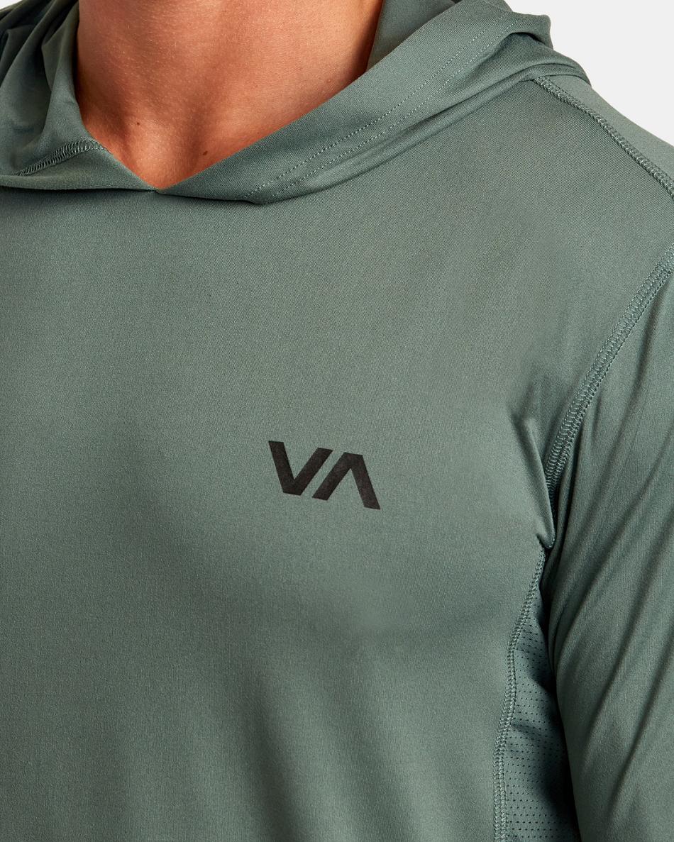 Manga larga Rvca Deporte Vent Technical Encapuchado Hombre Old Sage | QCOWA95142