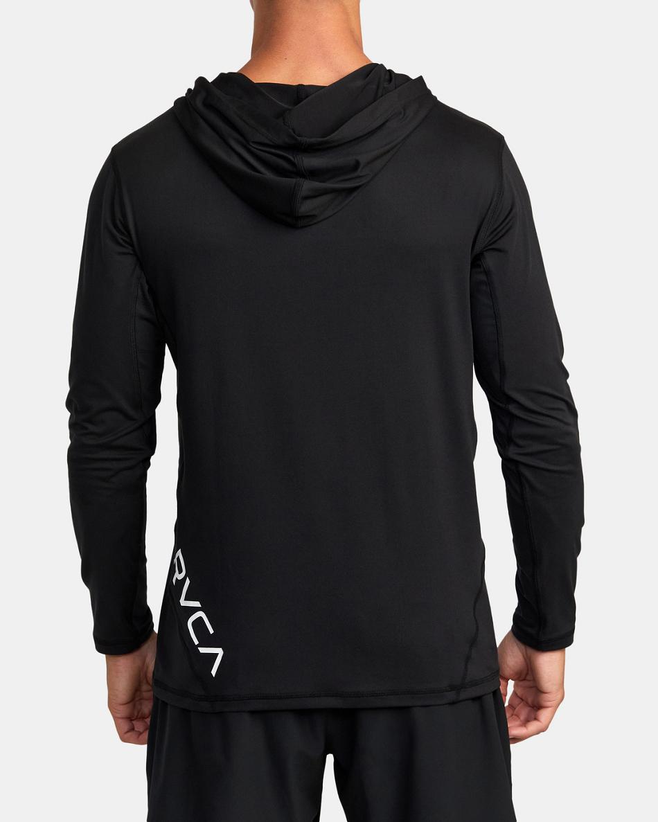 Manga larga Rvca Deporte Vent Technical Encapuchado Hombre Negras | SCONY22268