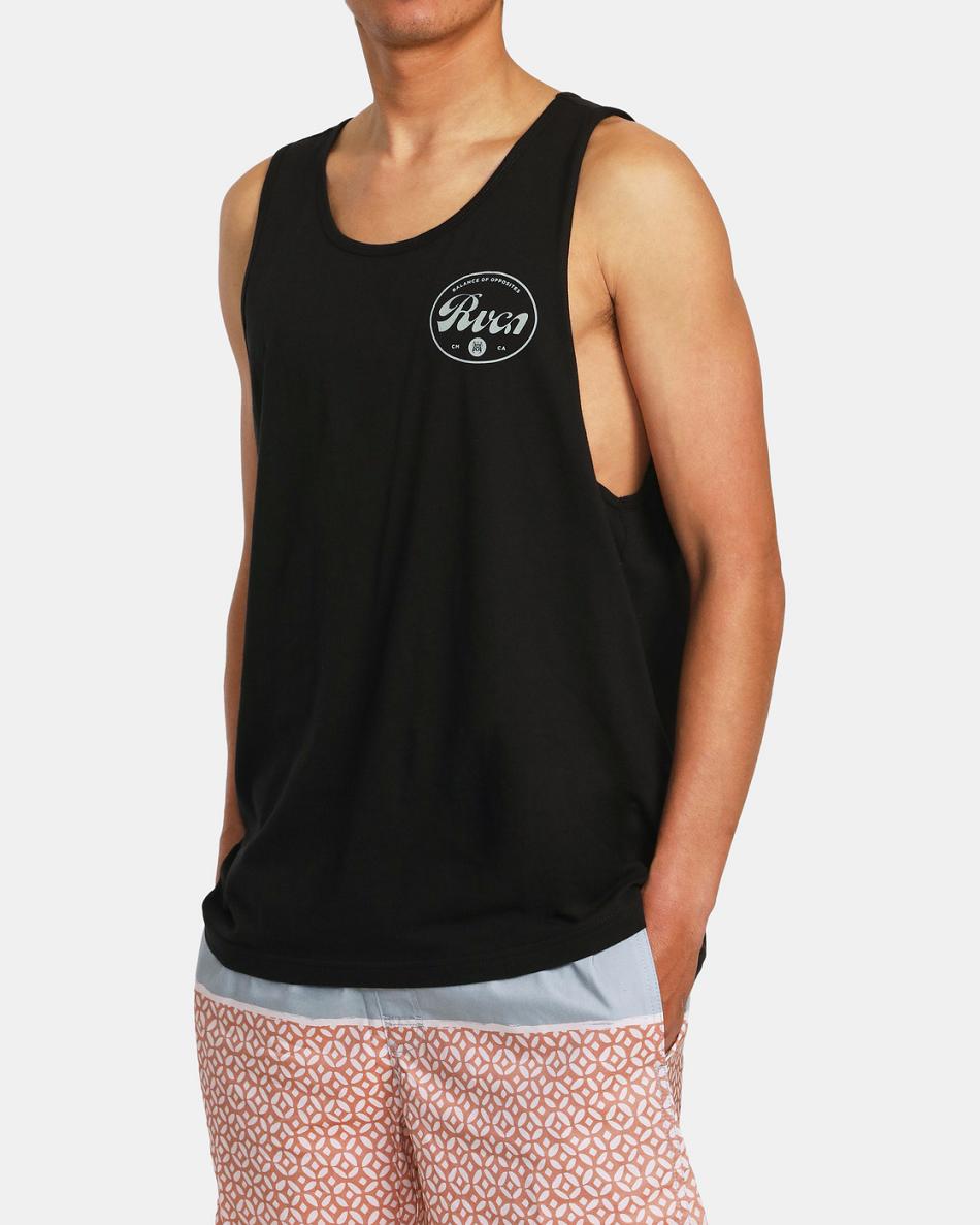 Manga larga Rvca Pils Tank Hombre Negras | ACODF80759