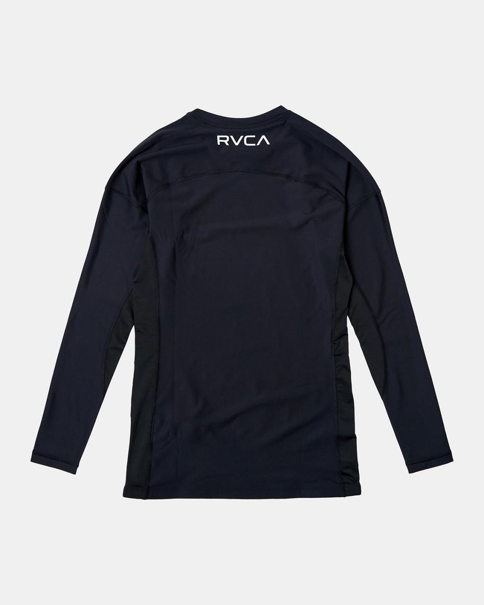 Manga larga Rvca VA Deporte Compression Hombre Negras | ZCOMJ61973