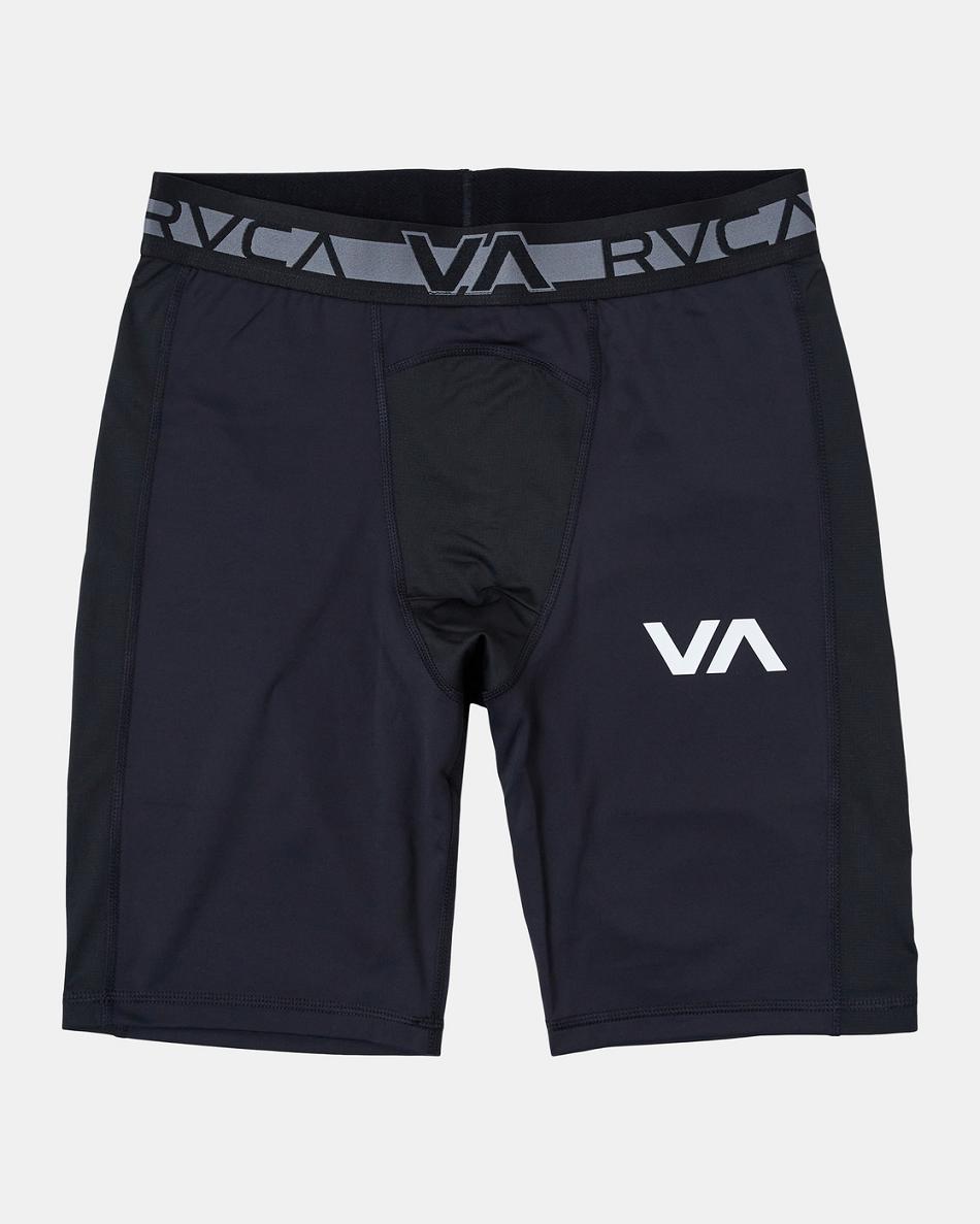 Pantalones Cortos Para Correr Rvca Compression Hombre Negras | COJZR67483