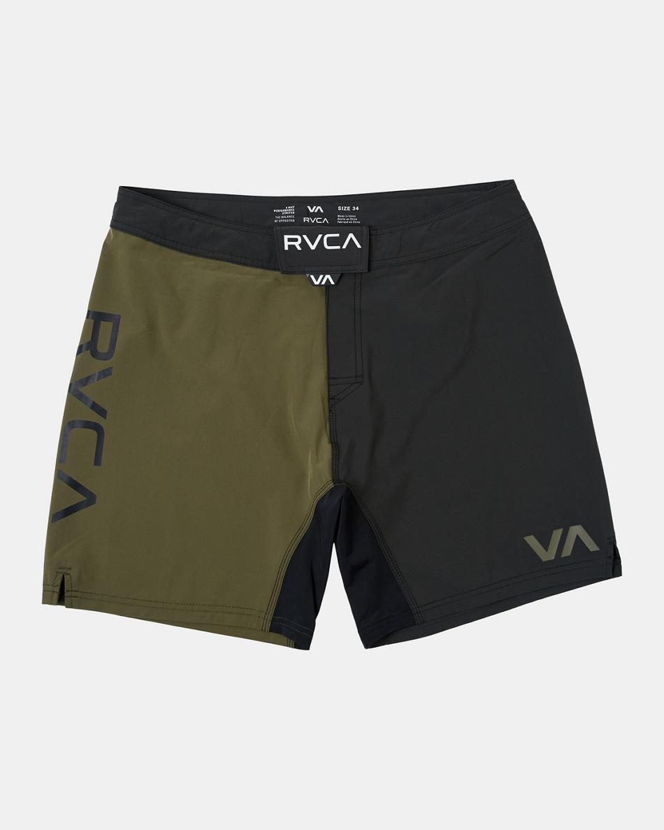 Pantalones Cortos Para Correr Rvca Fight Scrapper Elastic Hombre Verde Oliva Oscuro | ECOVG43375