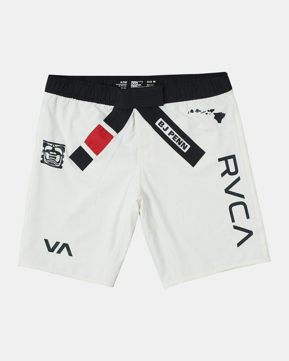 Pantalones Cortos Para Correr Rvca Limited Edition BJ Penn Legend Hombre Blancas | COZDE12034