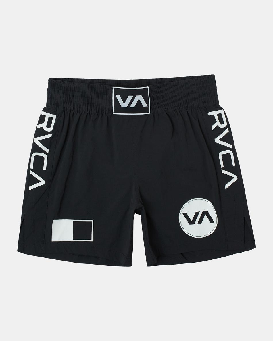 Pantalones Cortos Para Correr Rvca Spartan Elastic Hombre Negras | COICD69734