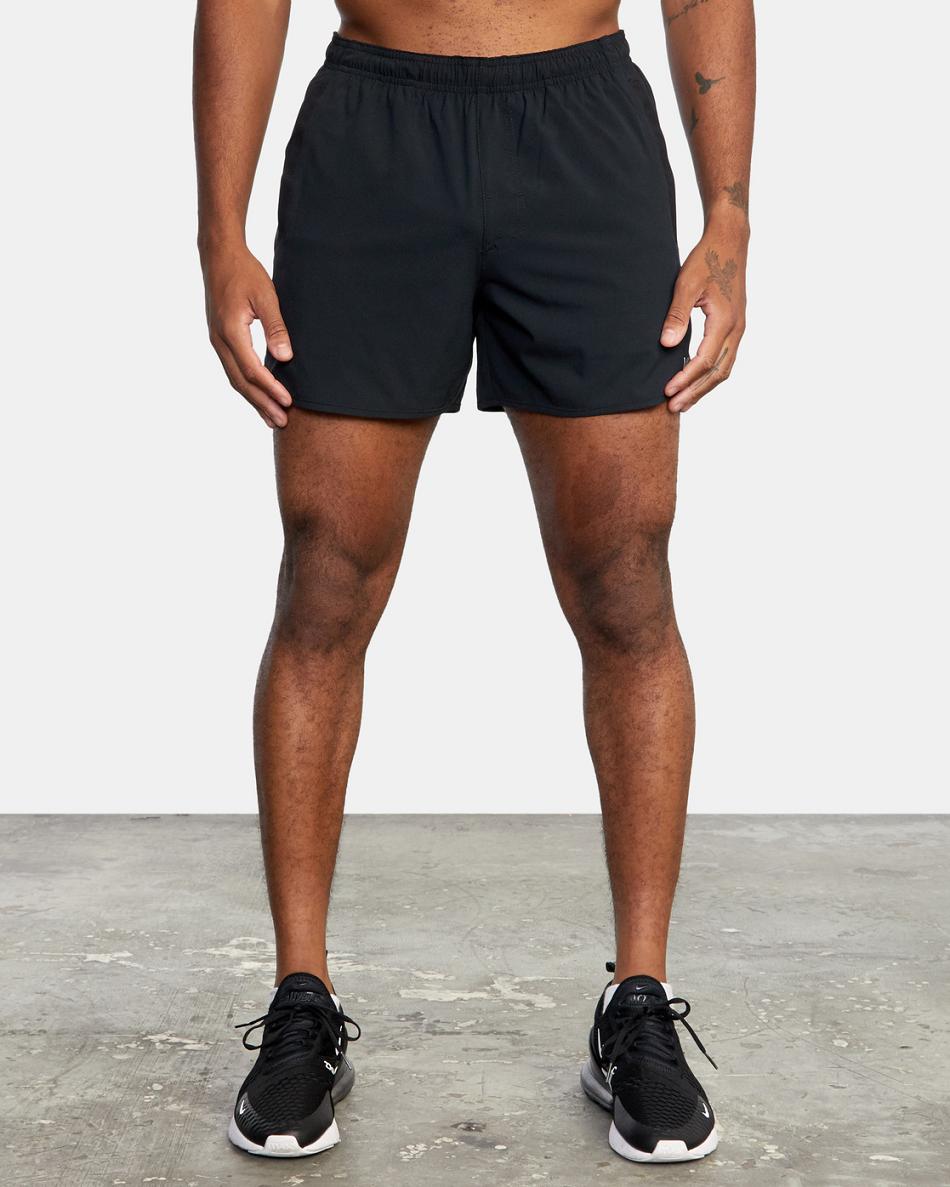 Pantalones Cortos Para Correr Rvca Yogger Elastic Hombre Negras | DCOKV50403