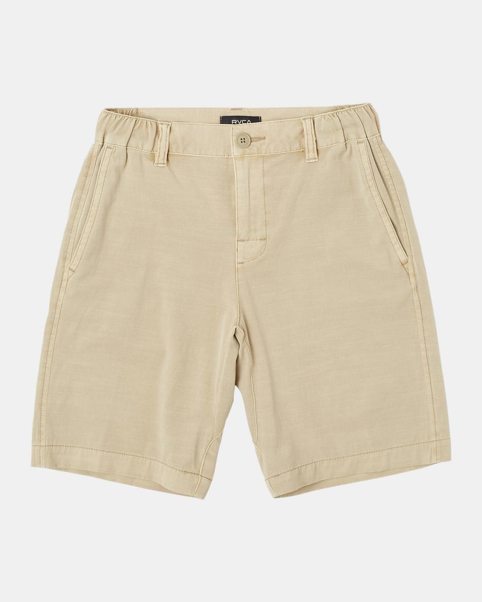 Pantalones Cortos Rvca All Time Coastal Rinsed Híbrido Niño Kaki | SCONY68643