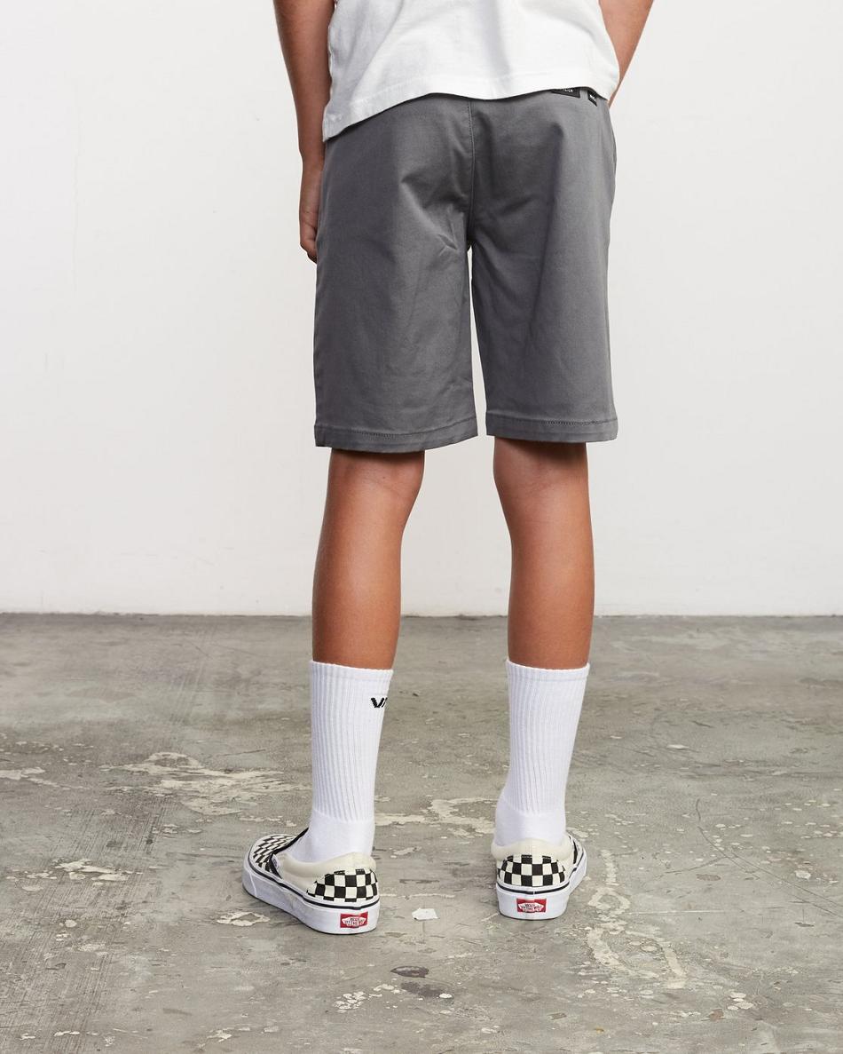 Pantalones Cortos Rvca Boys Weekday Stretch Niño Smoke | XCOGW92854