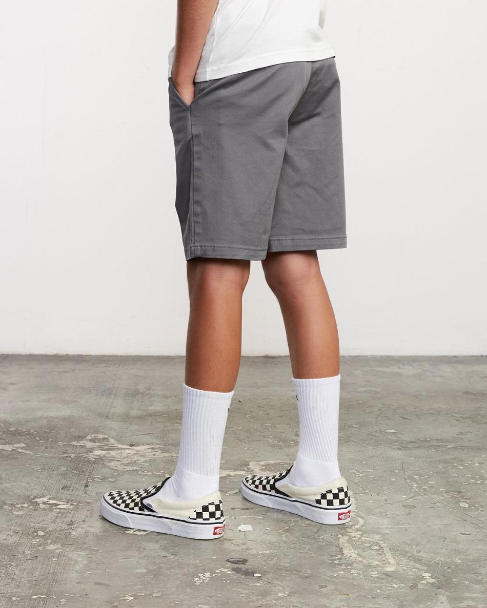 Pantalones Cortos Rvca Boys Weekday Stretch Niño Smoke | XCOGW92854