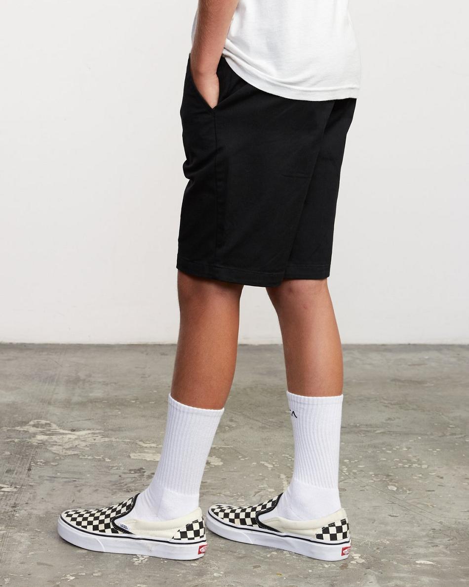 Pantalones Cortos Rvca Boys Weekday Stretch Niño Negras | YCOGT27916