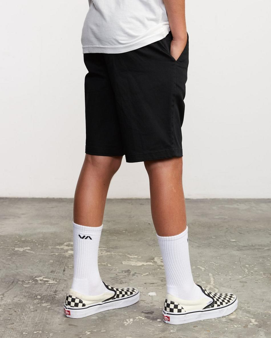 Pantalones Cortos Rvca Boys Weekday Stretch Niño Negras | YCOGT27916