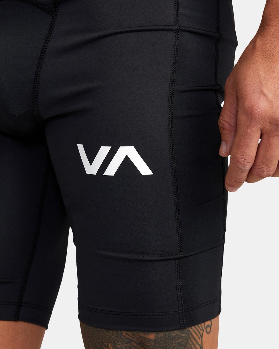 Pantalones Cortos Rvca Compression Entrenamiento Hombre Negras | ACODF20319