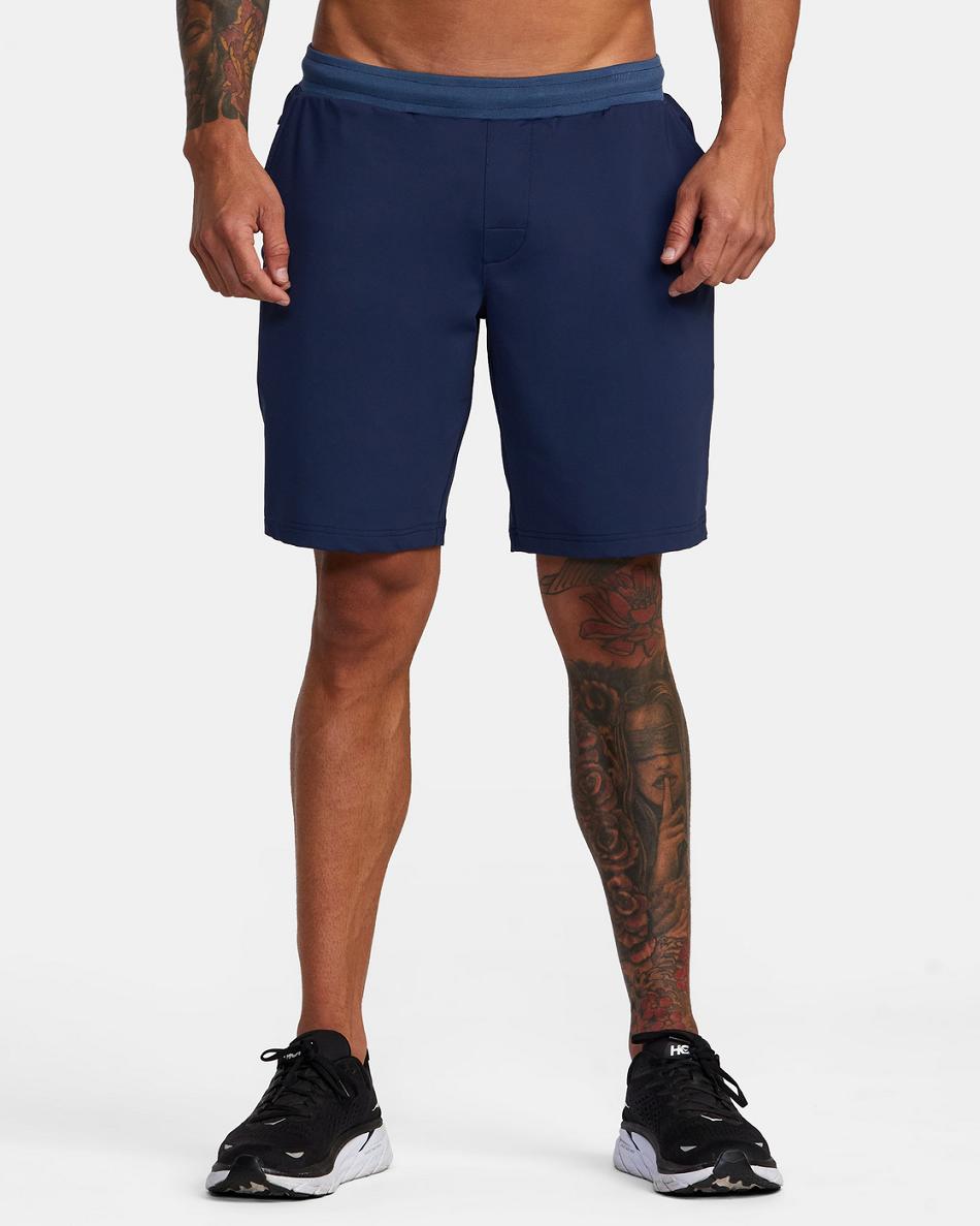 Pantalones Cortos Rvca Deporte Trainer Elastic Hombre Azules | FCOUI50603