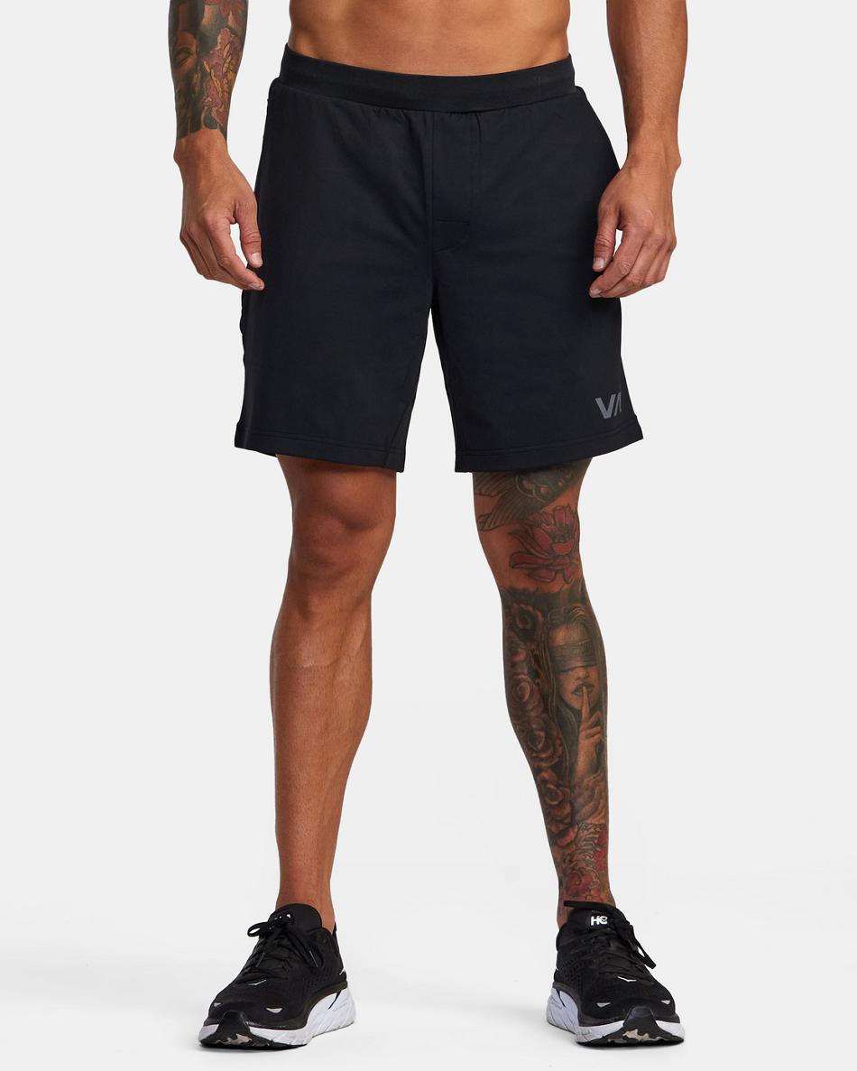 Pantalones Cortos Rvca Deporte Trainer Elastic Hombre Negras | YCOGT44226