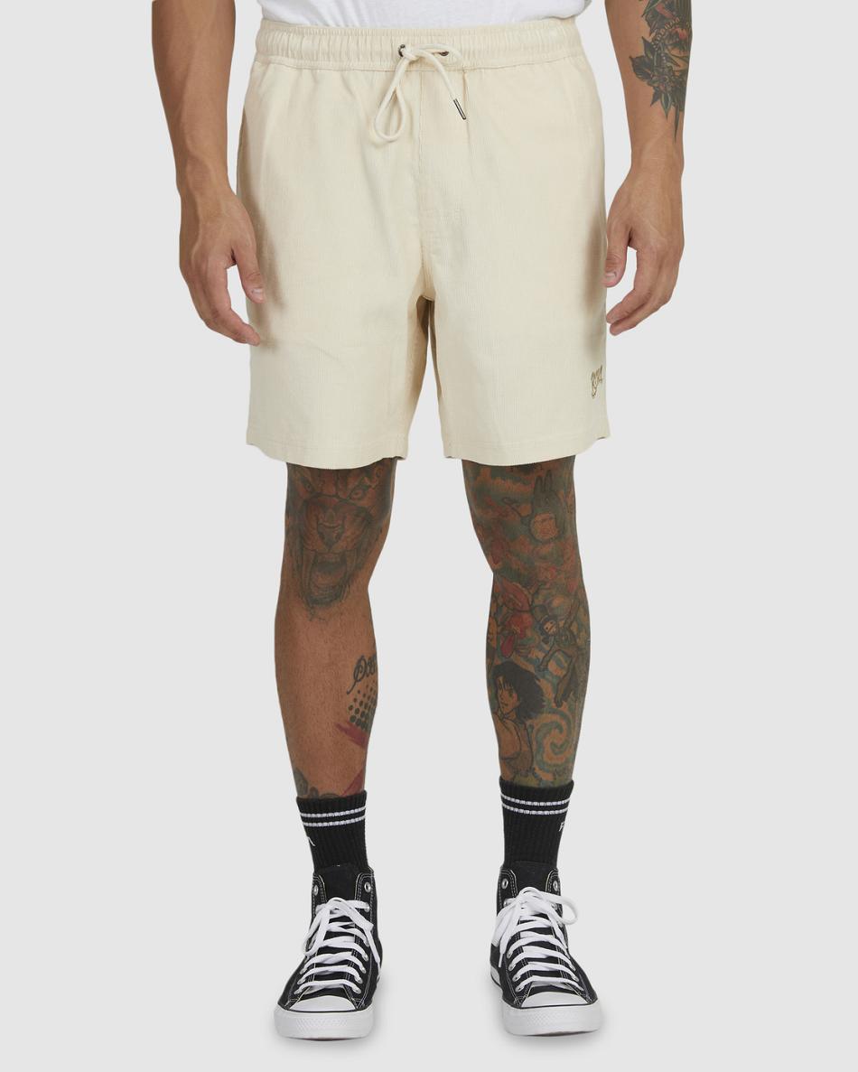 Pantalones Cortos Rvca Escape Cord Elasticized Hombre Bleached | PCOQX27283