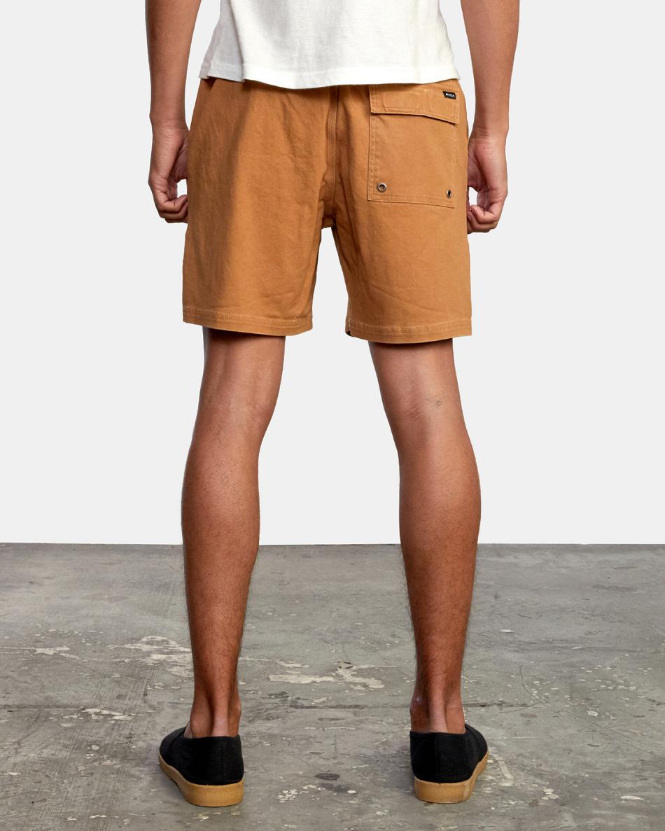 Pantalones Cortos Rvca Escape Elastic 17 Hombre Camel | FCOHY27429