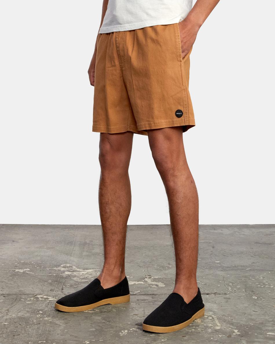 Pantalones Cortos Rvca Escape Elastic 17 Hombre Camel | FCOHY27429