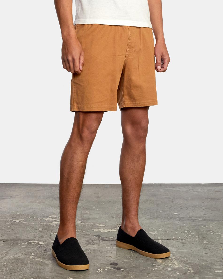 Pantalones Cortos Rvca Escape Elastic 17 Hombre Camel | FCOHY27429