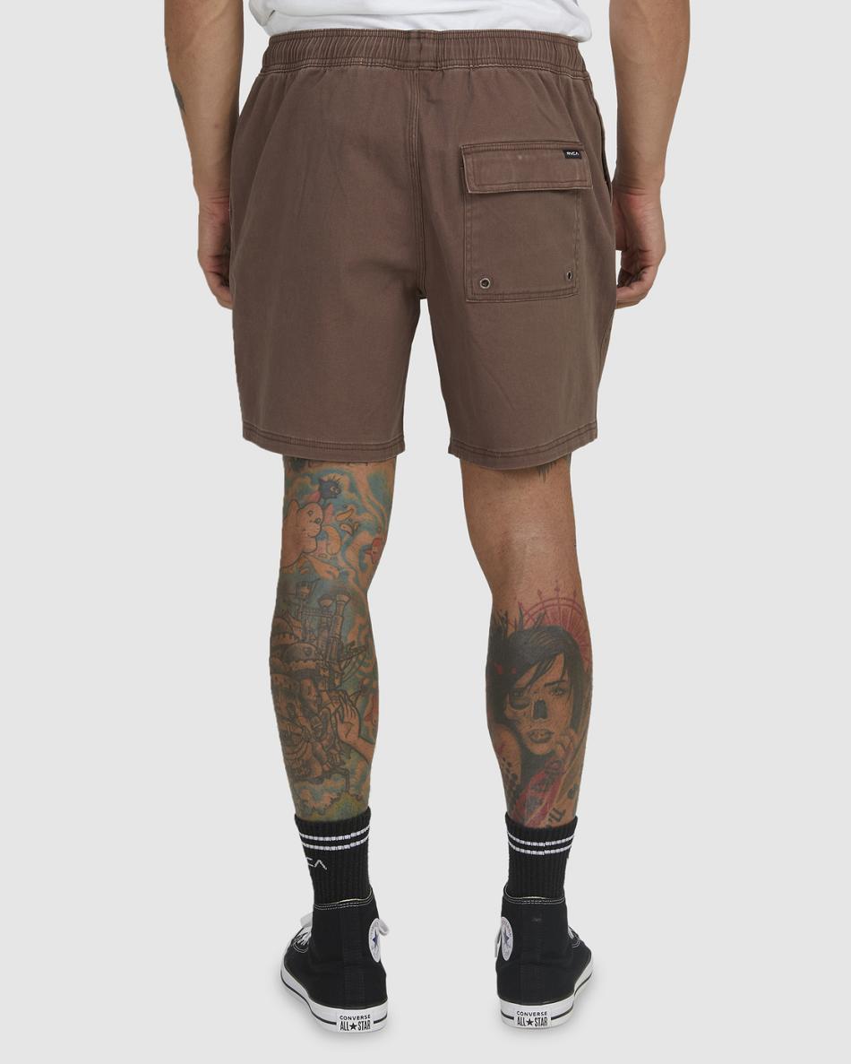 Pantalones Cortos Rvca Escape Elasticized Hombre Cafe | COCIF47027