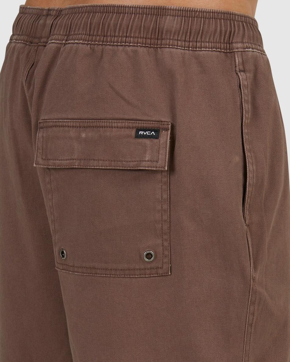 Pantalones Cortos Rvca Escape Elasticized Hombre Cafe | COCIF47027