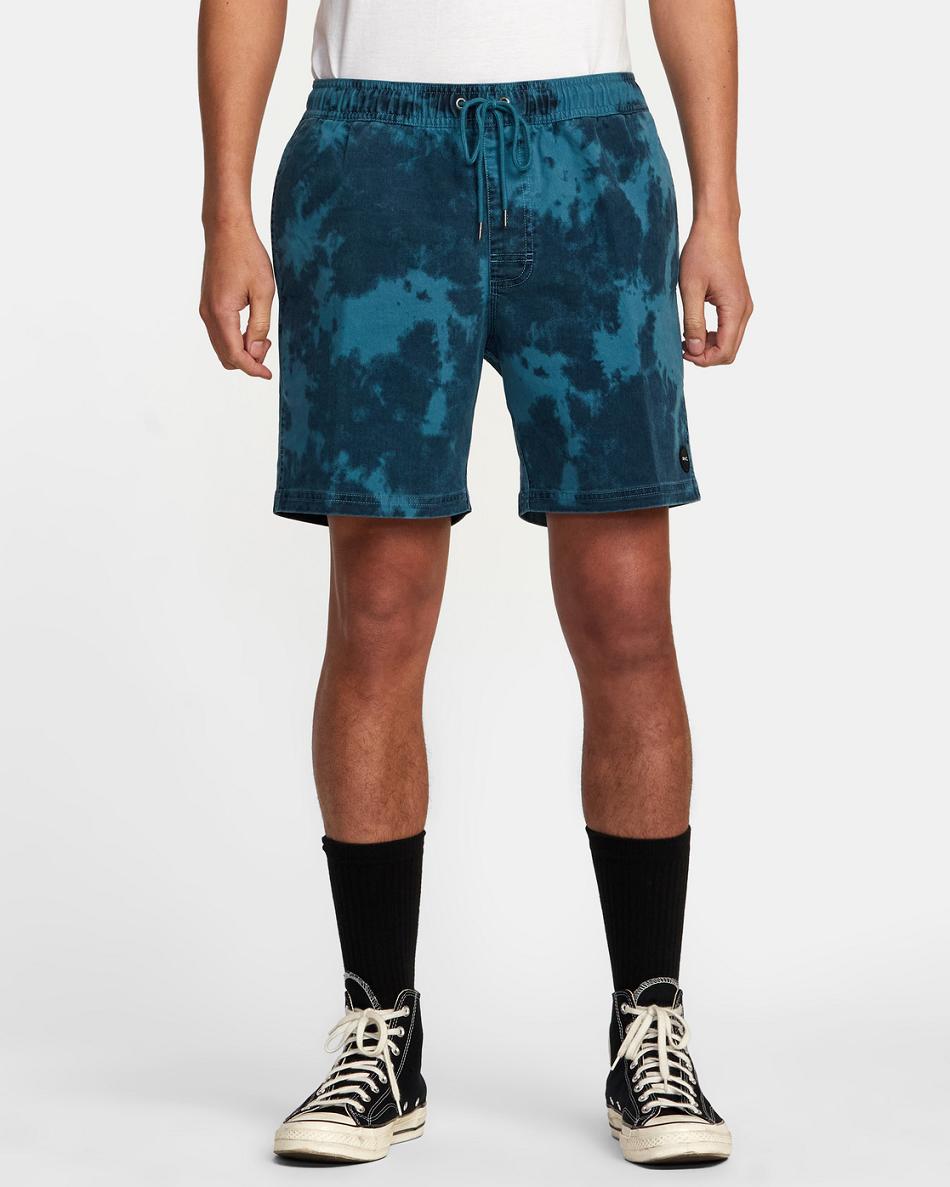 Pantalones Cortos Rvca Escape Print Elastic 17 Hombre Azules | COCIF86183