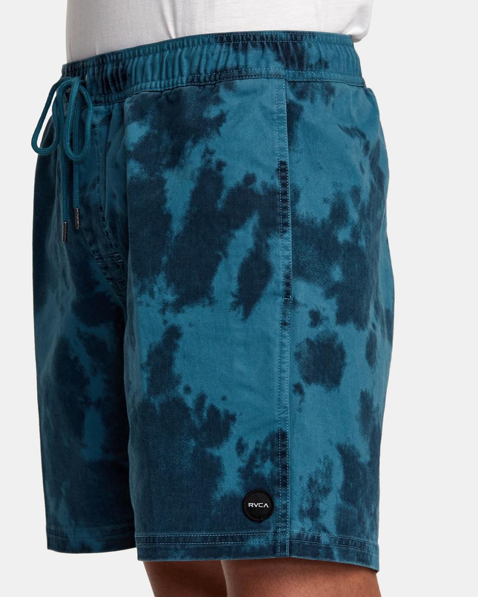 Pantalones Cortos Rvca Escape Print Elastic 17 Hombre Azules | COCIF86183