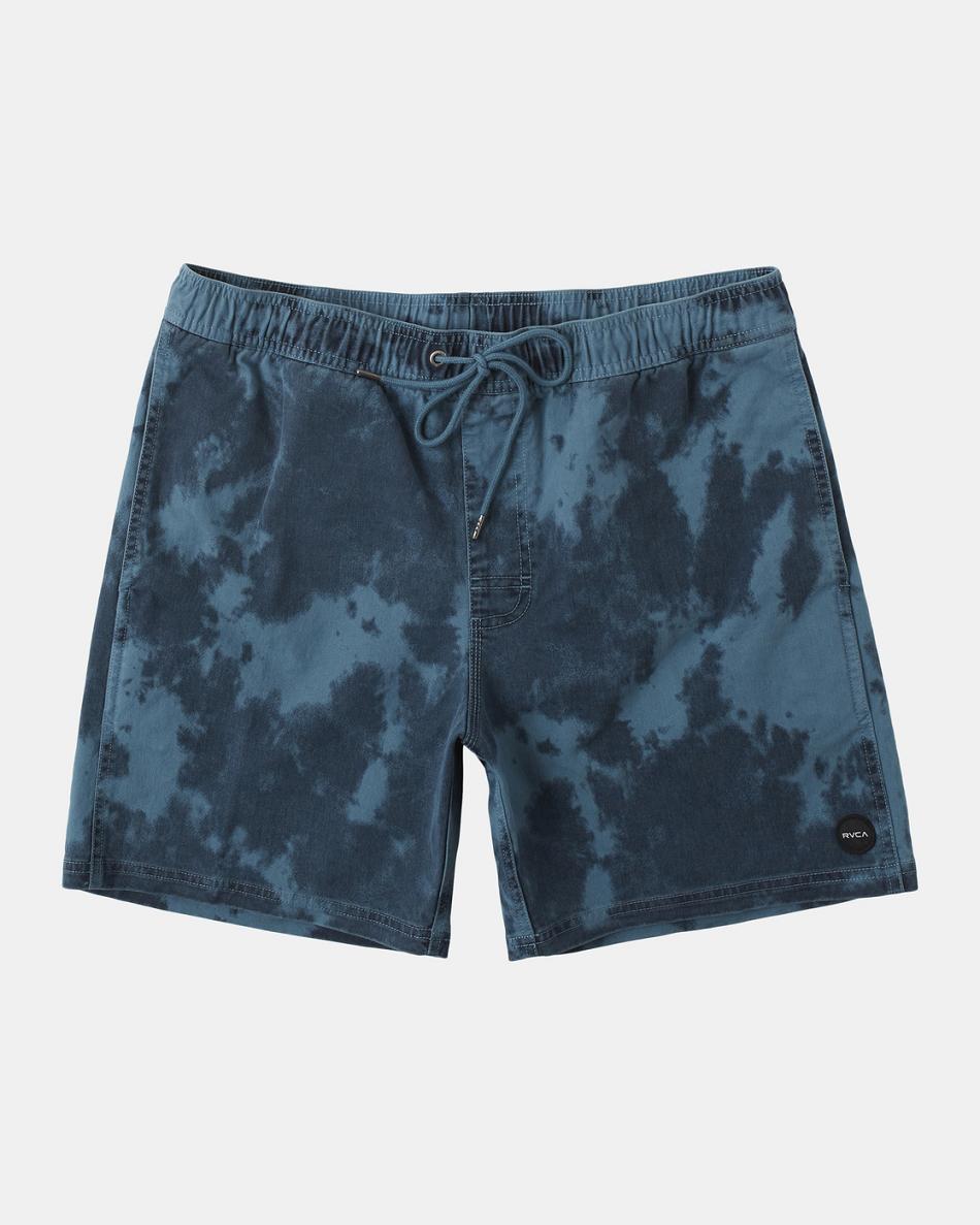 Pantalones Cortos Rvca Escape Print Elastic 17 Hombre Azules | COCIF86183